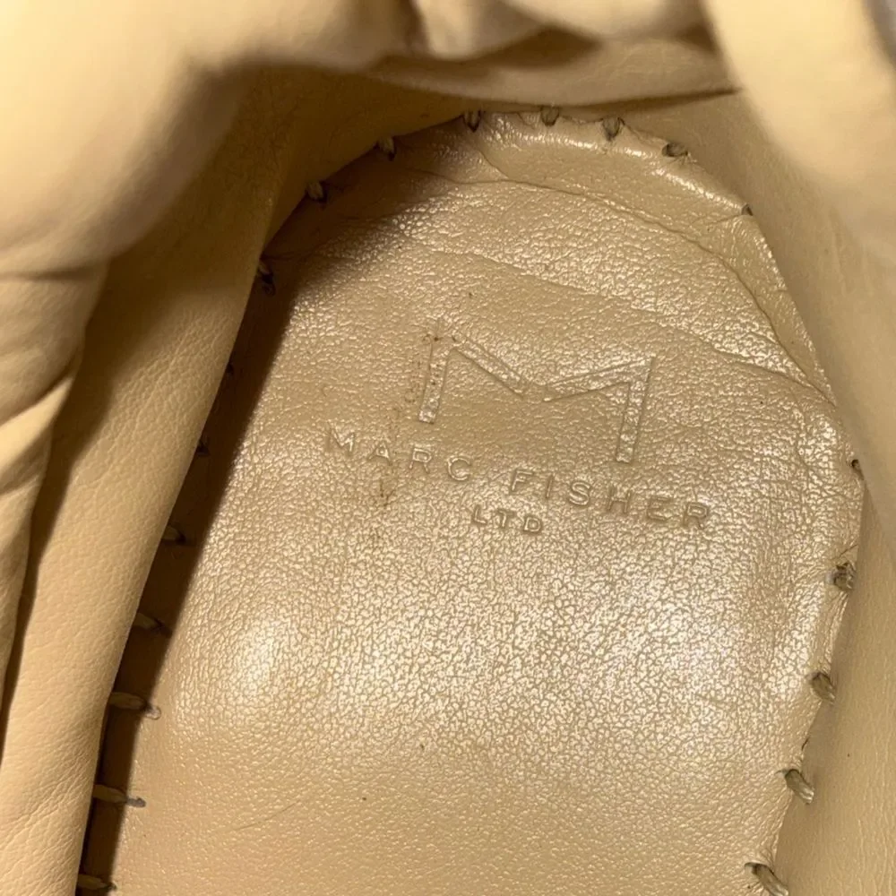 Marc Fisher Tan Suede Mandal Perforated Platform Espadrille Sneaker EUC Size 9